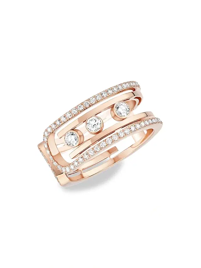 Women's Move 10th 18K Rose Gold & Diamond Ring - Pink Gold
