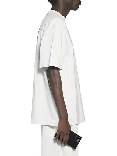 Balenciaga Men's Political Campaign T-Shirt Large Fit - Dirty White Black Blue - Size XXL | Thumbnail 4