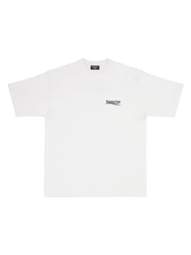 Men's Political Campaign T-Shirt Large Fit - Dirty White Black Blue