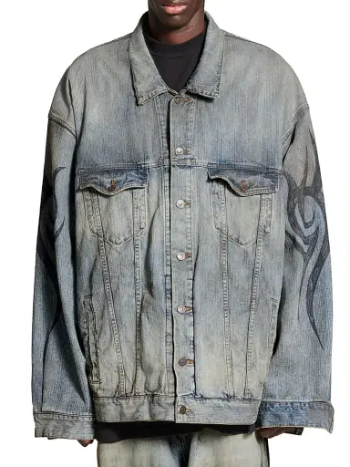 Balenciaga Men's Y2K Oversized Jacket - Light Blue | Thumbnail 3