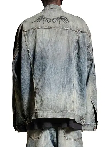 Balenciaga Men's Y2K Oversized Jacket - Light Blue | Thumbnail 4