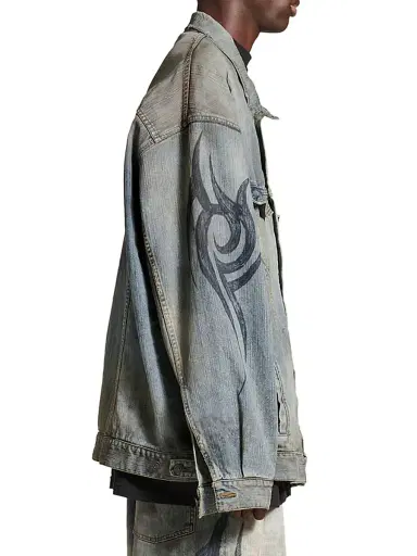 Balenciaga Men's Y2K Oversized Jacket - Light Blue | Thumbnail 5