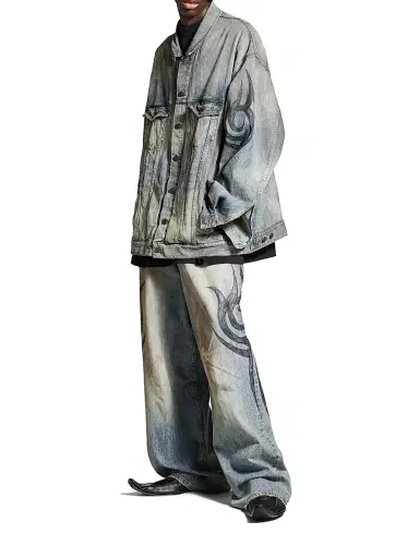 Balenciaga Men's Y2K Oversized Jacket - Light Blue | Thumbnail 6