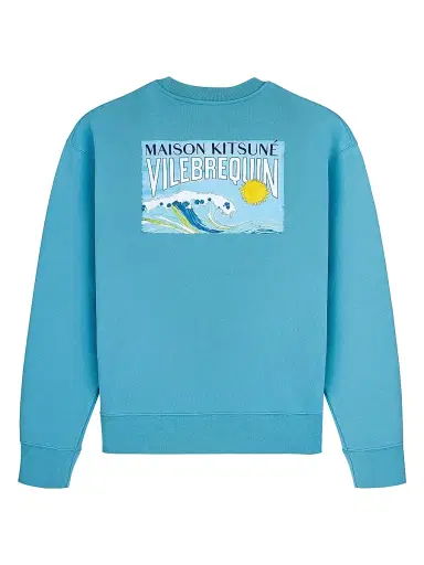 Vilebrequin Men's x Maison Kitsuné Waves Cotton Sweatshirt - Breeze - Size XXL | Thumbnail 2