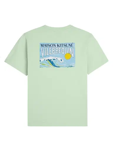 Vilebrequin Men's x Maison Kitsuné Waves Cotton T-Shirt - Ice Blue | Thumbnail 2