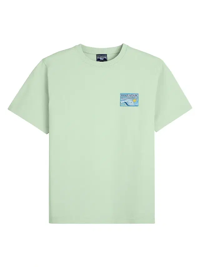 Vilebrequin Men's x Maison Kitsuné Waves Cotton T-Shirt - Ice Blue
