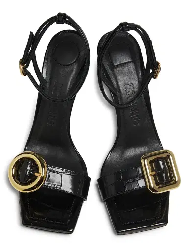 Jacquemus Women's Regalo 75MM Leather Sandals - Black | Thumbnail 4 Jacquemus Women's Regalo 75MM Leather Sandals - Black | Thumbnail 4