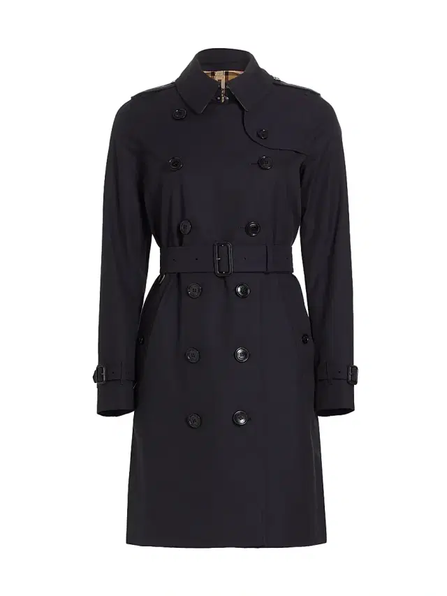 Burberry Women's Kensington Belted Double-Breasted Trench Coat - Midnight