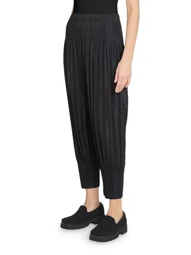 Pleats Please Issey Miyake Women's Interplanetary Fluffy Basics Pants - Black - Size Large | Thumbnail 3
