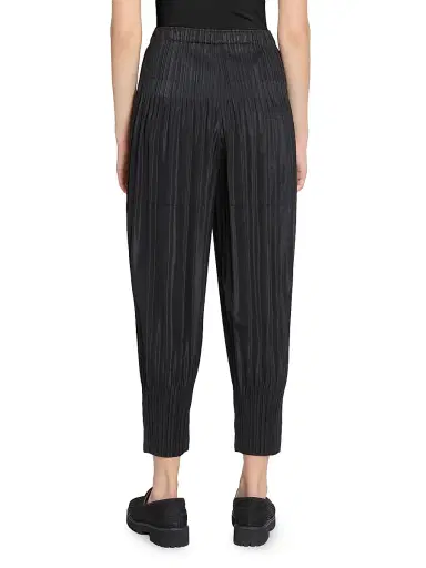Pleats Please Issey Miyake Women's Interplanetary Fluffy Basics Pants - Black - Size Large | Thumbnail 4