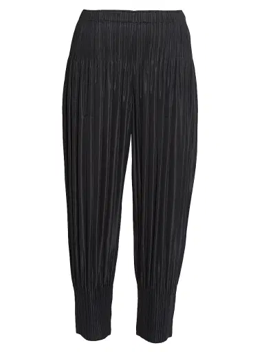 Pleats Please Issey Miyake Women's Interplanetary Fluffy Basics Pants - Black - Size Large | Thumbnail 1