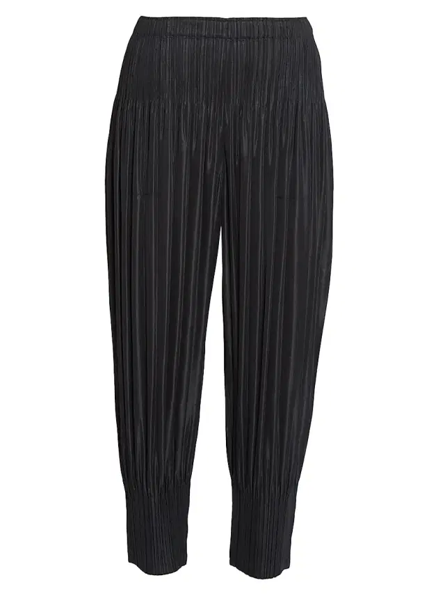 Pleats Please Issey Miyake Women's Interplanetary Fluffy Basics Pants - Black