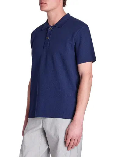 Jacquemus Men's Knit Loose-Fit Polo Shirt - Dark Navy | Thumbnail 4
