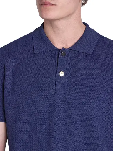 Jacquemus Men's Knit Loose-Fit Polo Shirt - Dark Navy | Thumbnail 6