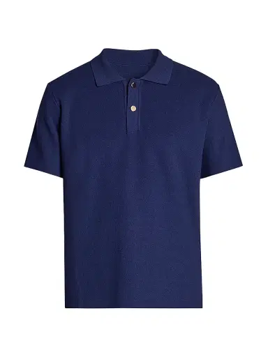 Jacquemus Men's Knit Loose-Fit Polo Shirt - Dark Navy | Thumbnail 1