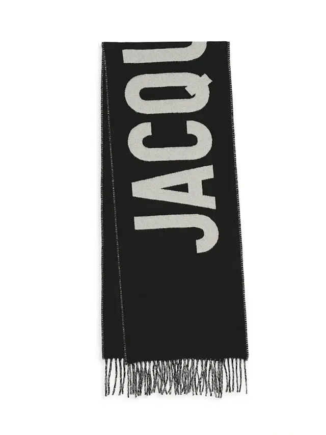 Men's L'echarpe Logo Wool Scarf - Black