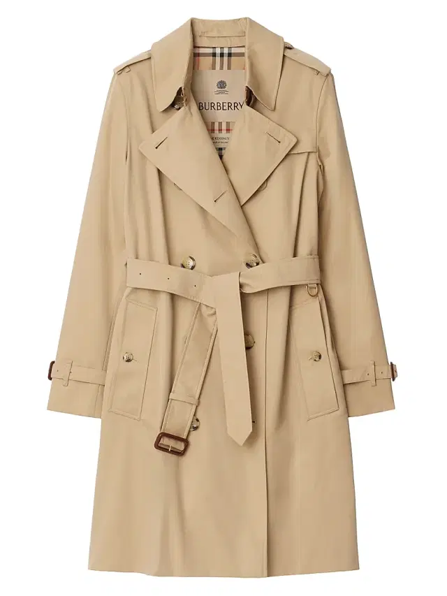 Burberry Women's Kensington Double-Breasted Trench Coat - Honey