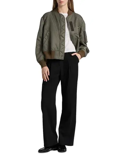 sacai Women's Twill Bomber Jacket - Taupe | Thumbnail 2 sacai Women's Twill Bomber Jacket - Taupe | Thumbnail 2