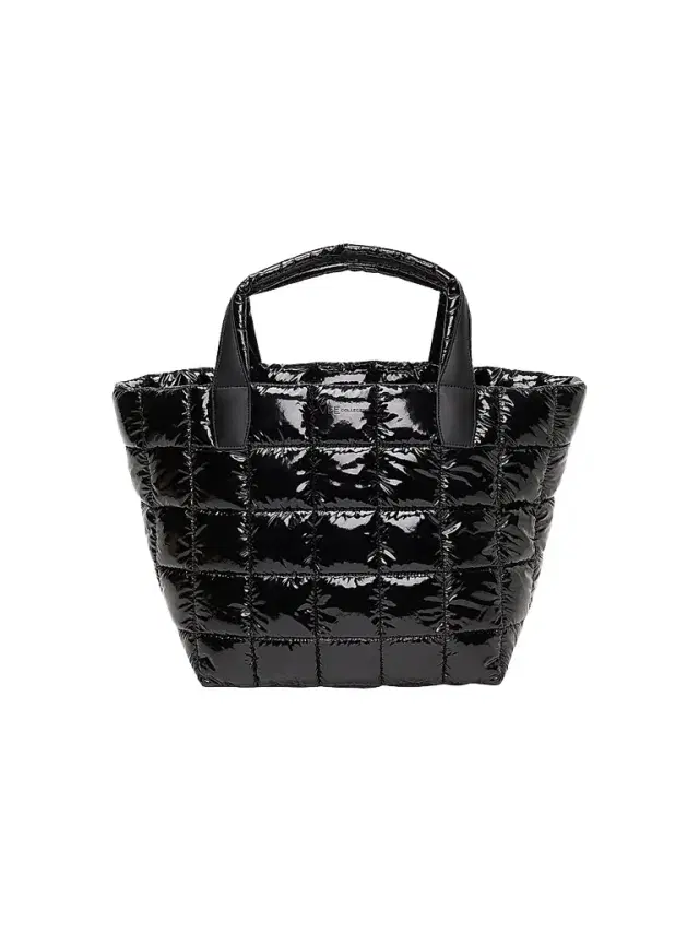 Vee Collective Women's Porter  Quilted Nylon Tote Bag - Black Vinyl