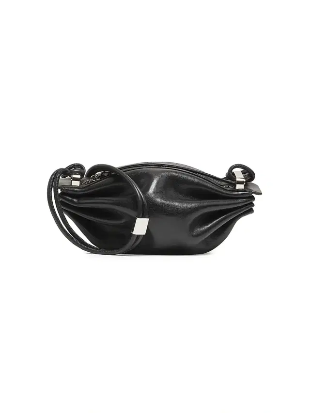 Men's Bon-Bon Leather Crossbody Bag - Shiny Black