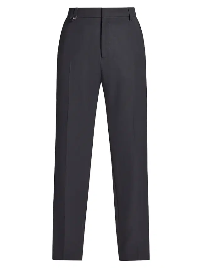 Men's Wool Crease-Front Pants - Black