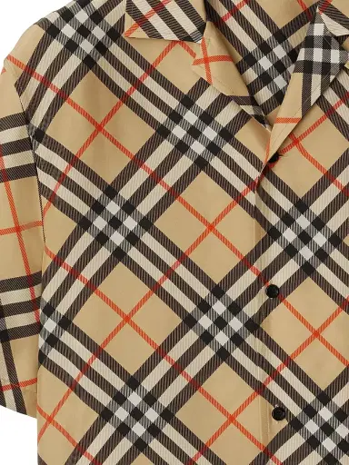 Burberry Men's Check Silk Camp Shirt | Thumbnail 3
