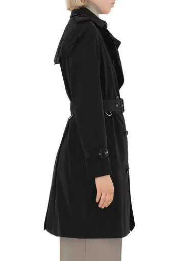Burberry Women's Kensington Belted Double-Breasted Logo Coat | Thumbnail 4