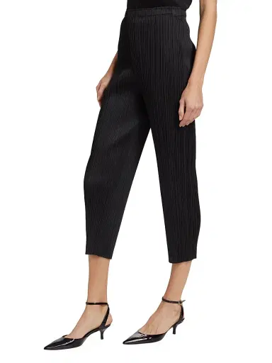 Pleats Please Issey Miyake Women's Basics Pleated Crop Pants - Black - Size Large | Thumbnail 4 Pleats Please Issey Miyake Women's Basics Pleated Crop Pants - Black - Size Large | Thumbnail 4