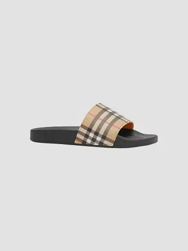 Burberry Women's Furley Check Slide Sandals - Archive Beige - Size 11 | Thumbnail 2 Burberry Women's Furley Check Slide Sandals - Archive Beige - Size 11 | Thumbnail 2