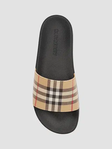 Burberry Women's Furley Check Slide Sandals - Archive Beige - Size 11 | Thumbnail 4 Burberry Women's Furley Check Slide Sandals - Archive Beige - Size 11 | Thumbnail 4