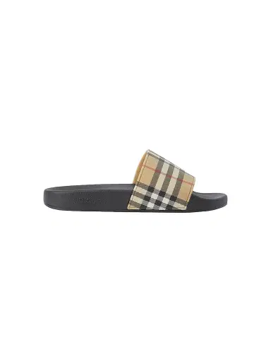Burberry Women's Furley Check Slide Sandals - Archive Beige - Size 11 | Thumbnail 1 Burberry Women's Furley Check Slide Sandals - Archive Beige - Size 11 | Thumbnail 1