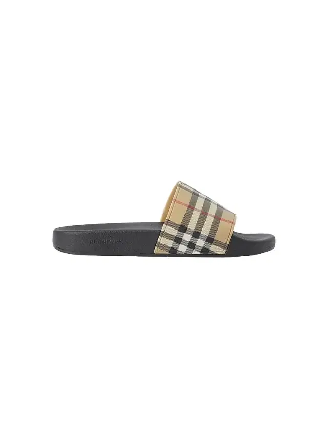 Burberry Women's Furley Check Slide Sandals - Archive Beige