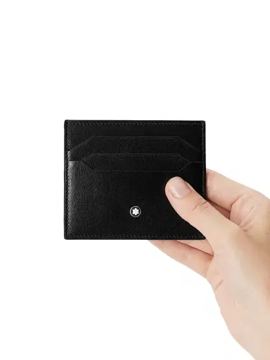 Montblanc Men's Meisterstück Leather Card Holder - Black | Thumbnail 6 Montblanc Men's Meisterstück Leather Card Holder - Black | Thumbnail 6
