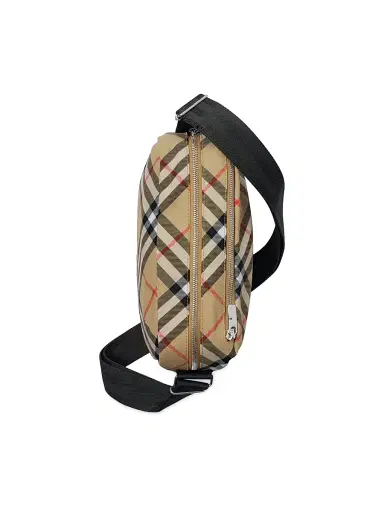Burberry Men's Check & Equestrian Crossbody Bag - Sand | Thumbnail 4 Burberry Men's Check & Equestrian Crossbody Bag - Sand | Thumbnail 4