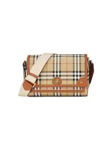 Burberry Women's Note Check Crossbody Bag - Briar Brown | Thumbnail 1 Burberry Women's Note Check Crossbody Bag - Briar Brown | Thumbnail 1