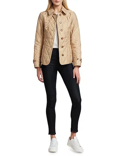 Burberry Women's Fernleigh Quilted Logo Jacket - Dusty Beige - Size XXS | Thumbnail 2 Burberry Women's Fernleigh Quilted Logo Jacket - Dusty Beige - Size XXS | Thumbnail 2