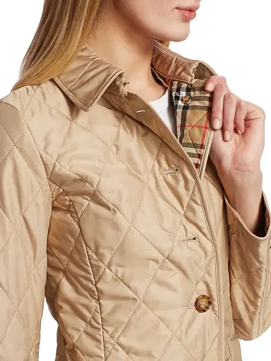 Burberry Women's Fernleigh Quilted Logo Jacket - Dusty Beige - Size XXS | Thumbnail 6 Burberry Women's Fernleigh Quilted Logo Jacket - Dusty Beige - Size XXS | Thumbnail 6