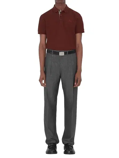 Burberry Men's Eddie Piqué Polo Shirt - Box - Size Small | Thumbnail 2
