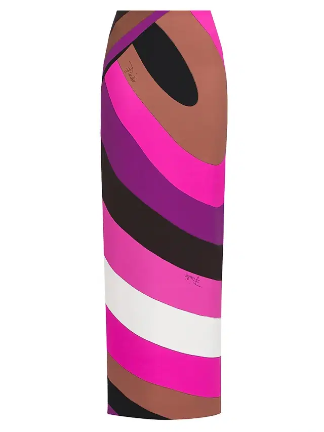 Women's Colorblock Maxi Skirt - Fuxia Marrone Women's Colorblock Maxi Skirt - Fuxia Marrone