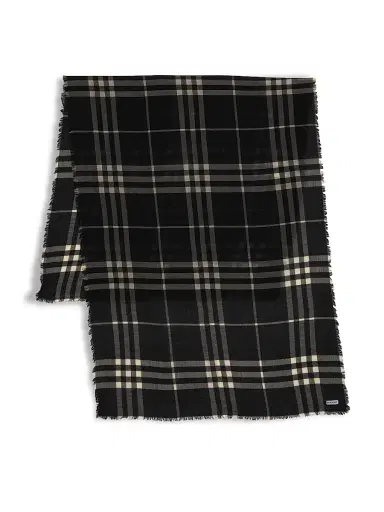 Burberry Men's Giant Check Lightweight Wool Scarf | Thumbnail 1 Burberry Men's Giant Check Lightweight Wool Scarf | Thumbnail 1