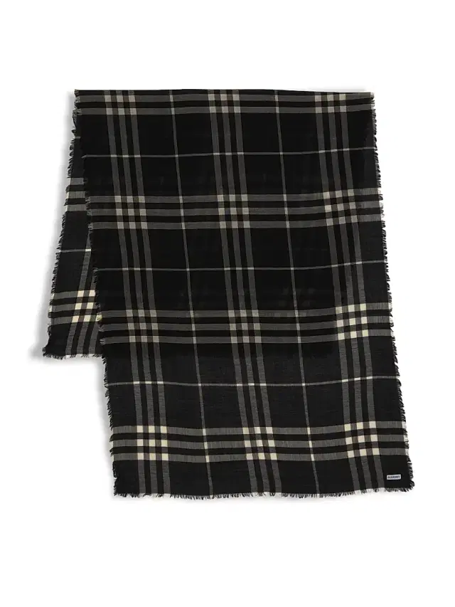 Burberry Men's Giant Check Lightweight Wool Scarf - Black Calico