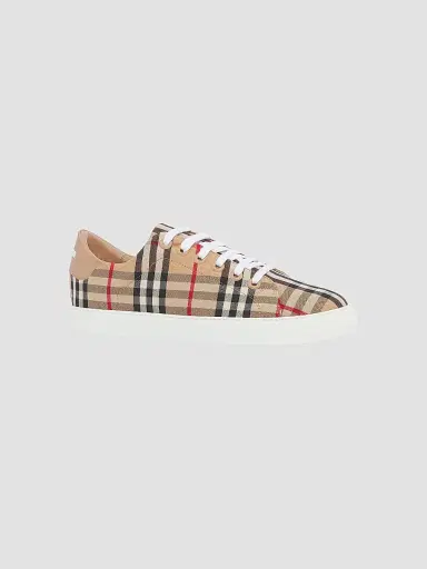 Burberry Women's Albridge Check & Leather Low-Top Sneakers - Archive Beige - Size 10.5 | Thumbnail 2 Burberry Women's Albridge Check & Leather Low-Top Sneakers - Archive Beige - Size 10.5 | Thumbnail 2