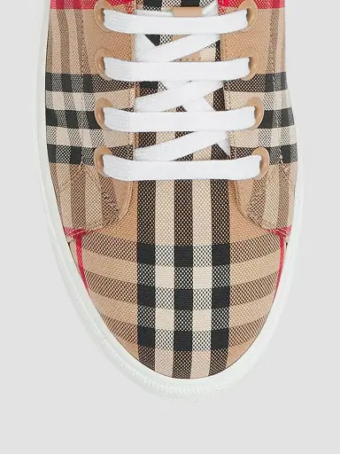 Burberry Women's Albridge Check & Leather Low-Top Sneakers - Archive Beige - Size 10.5 | Thumbnail 4 Burberry Women's Albridge Check & Leather Low-Top Sneakers - Archive Beige - Size 10.5 | Thumbnail 4
