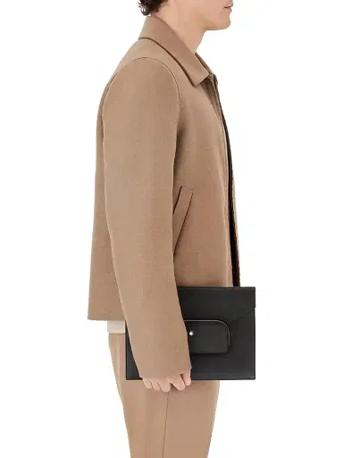 Montblanc Men's Sartorial Leather Envelope - Black | Thumbnail 5
