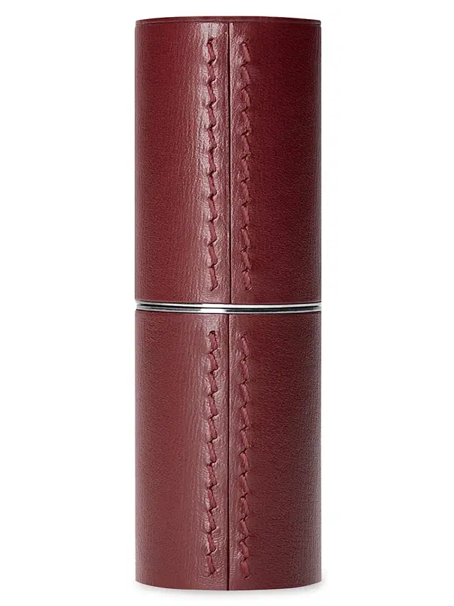 Women's Refillable Fine Leather Lipstick Case - Chocolate