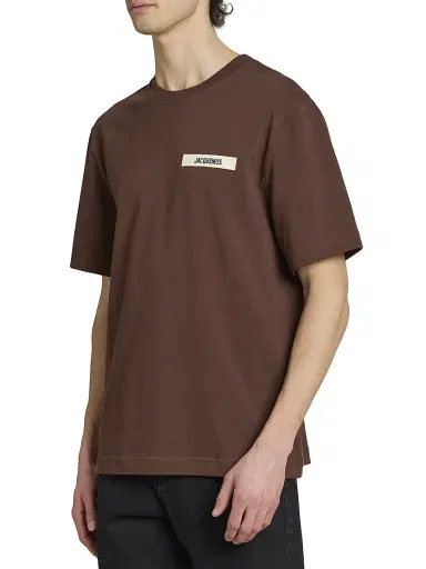 Jacquemus Men's The Gros Grain Crewneck T-Shirt - Dark Brown | Thumbnail 4 Jacquemus Men's The Gros Grain Crewneck T-Shirt - Dark Brown | Thumbnail 4