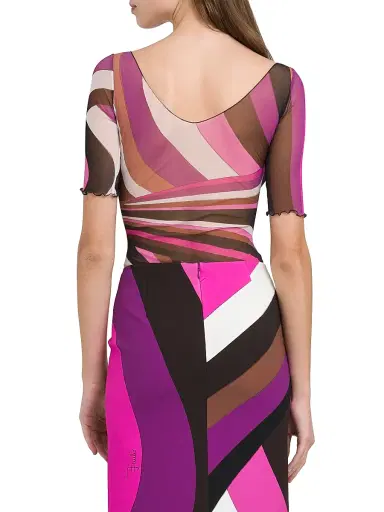 Pucci Women's Parade V-Neck Bodysuit - Fuxia Marrone | Thumbnail 4