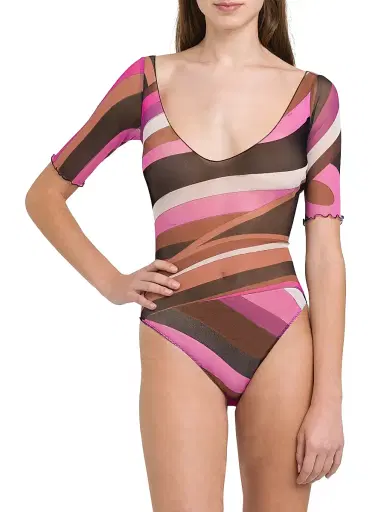 Pucci Women's Parade V-Neck Bodysuit - Fuxia Marrone | Thumbnail 5