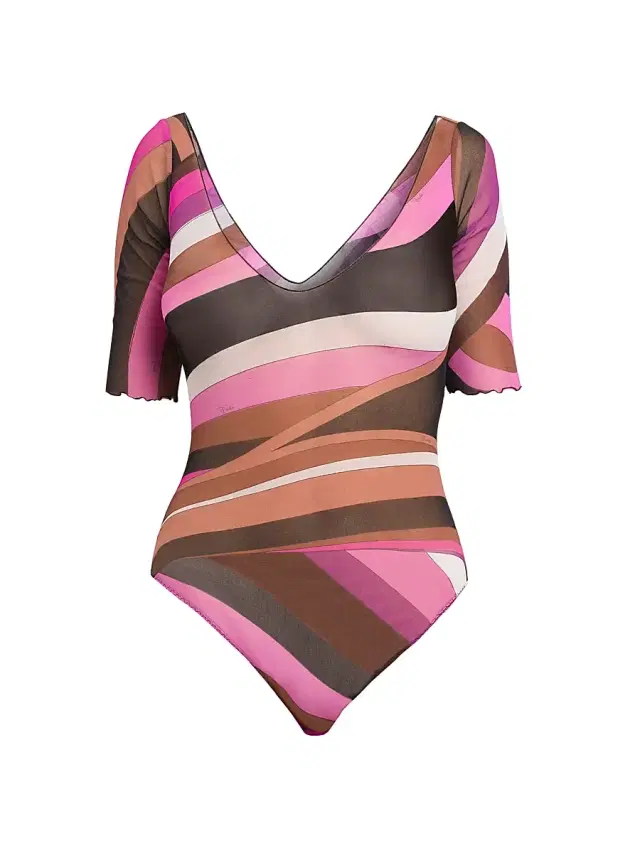 Women's Parade V-Neck Bodysuit - Fuxia Marrone
