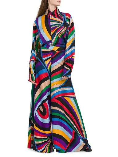Pucci Women's Parade Silk Twill Shirt - Viola Rosso | Thumbnail 2